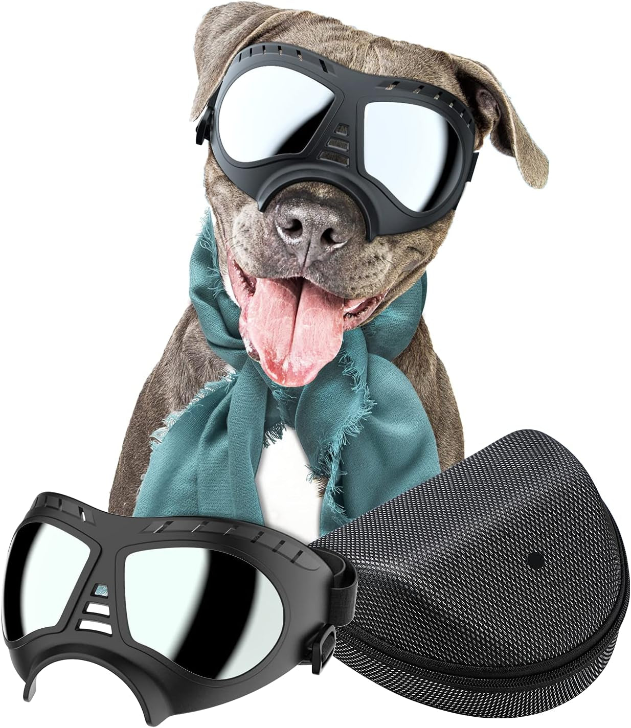 Dog Goggles Big Area Dog Sunglasses, Large Breed Windproof Snowproof Eye Protection Pet Glasses for Outdoor Driving Cycling (Large)