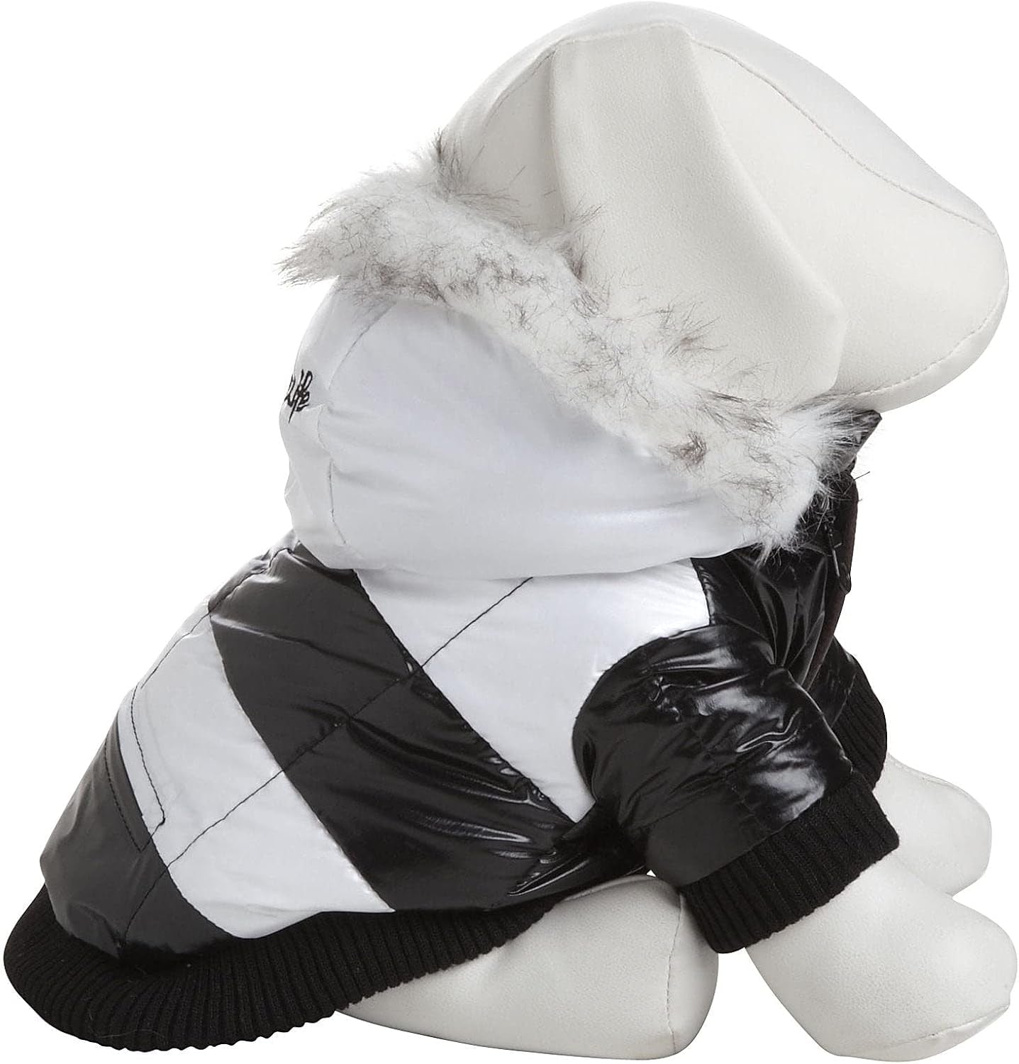 ® Stripe Patterned Plush Fashion 3M Thinsulate Insulated Winter Dog Coat Jacket Parka with Removable Hood