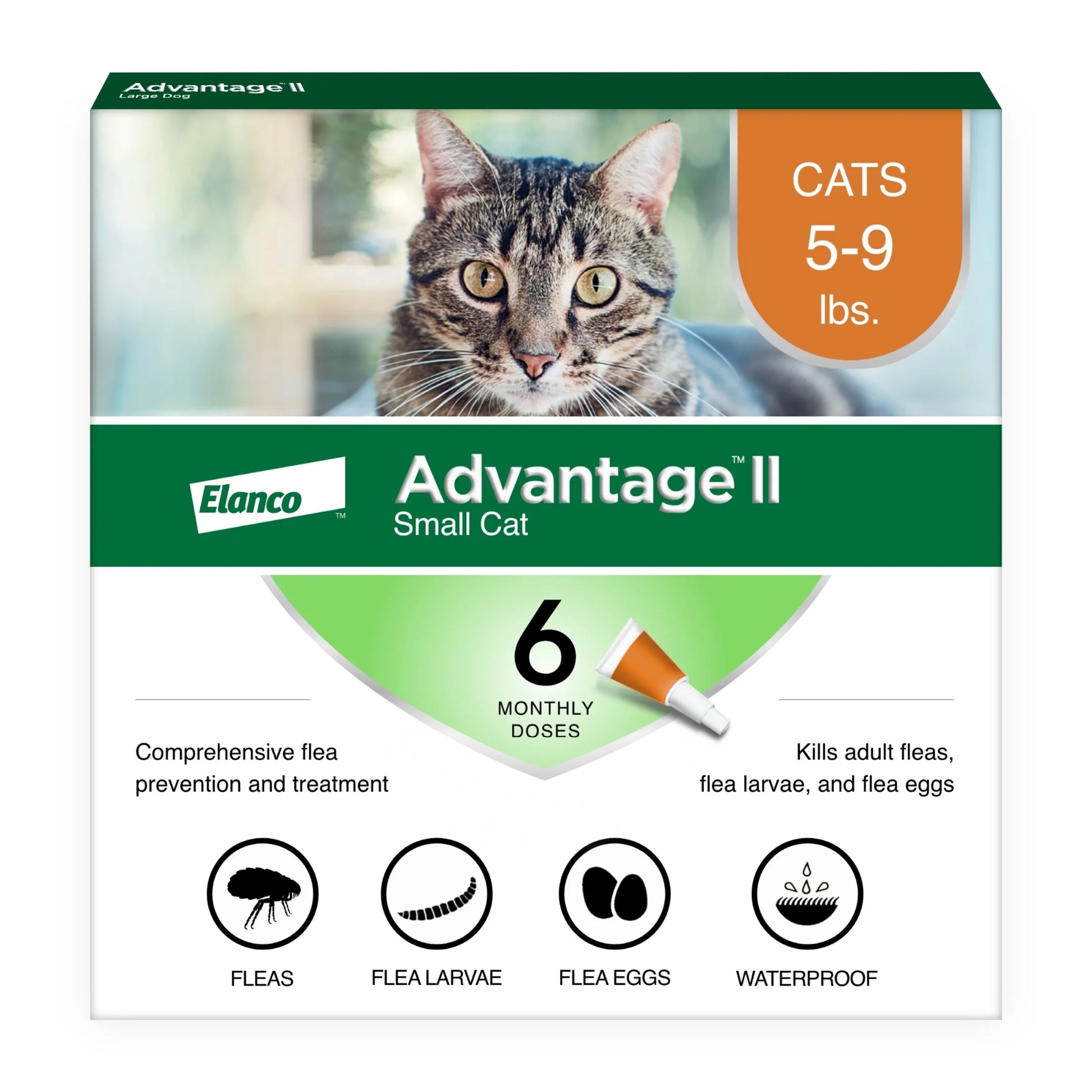 (2 Pack)  Vet-Recommended Flea Prevention for Small Cats 5-9 Lbs, 6-Monthly Treatments