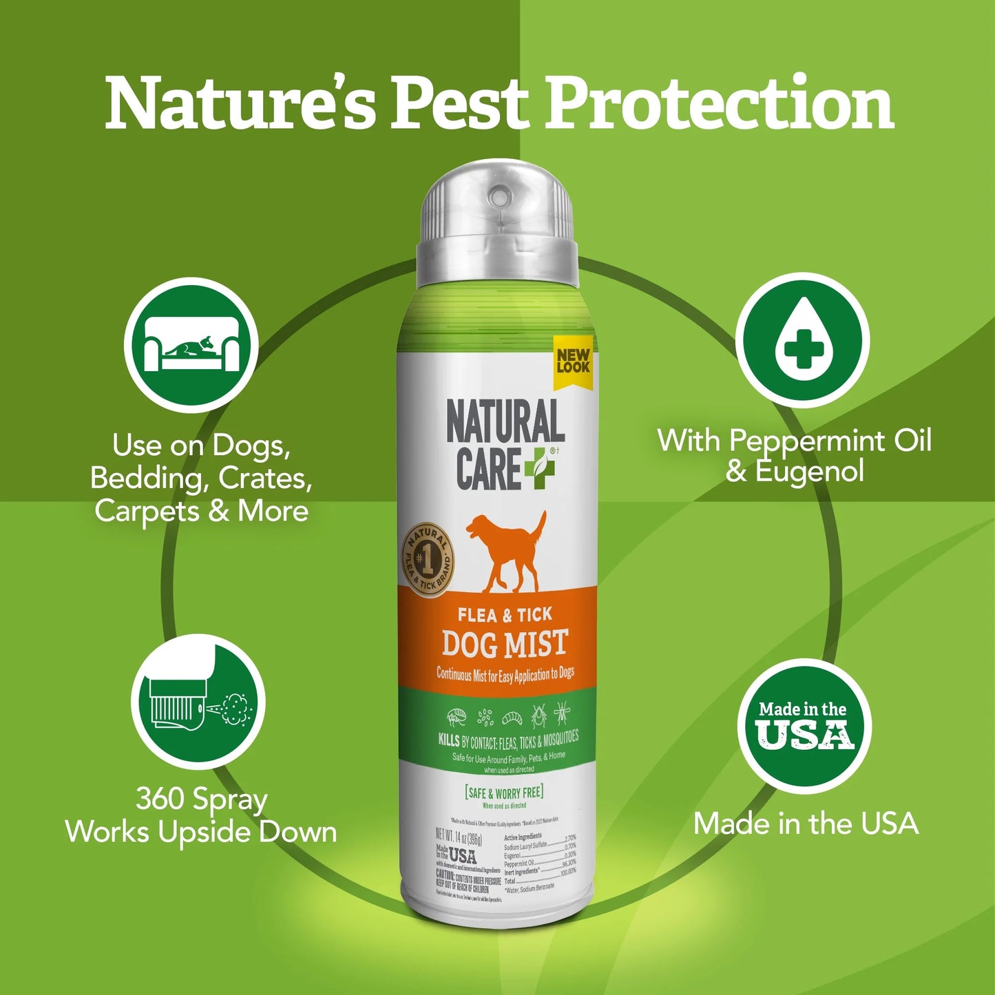 Flea and Tick Spray for Dogs - 14Oz.