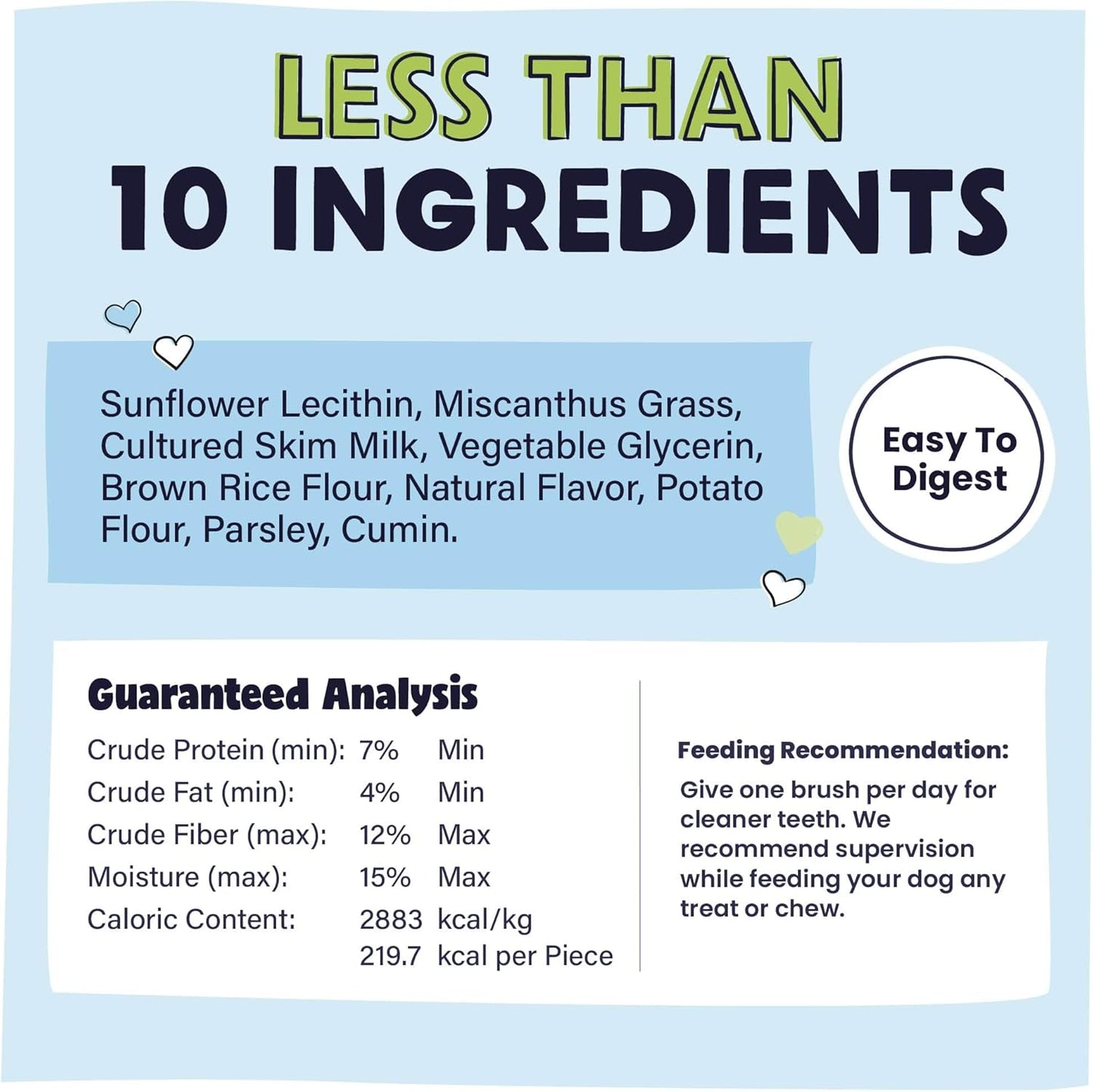 Natural Dental Chews for Medium Large Dogs & Puppies - Vet Recommended Brush Stick Treats Made in USA Breath Freshener to Improve Oral Hygiene & Clean Teeth - 30 Count - Packaging May Vary