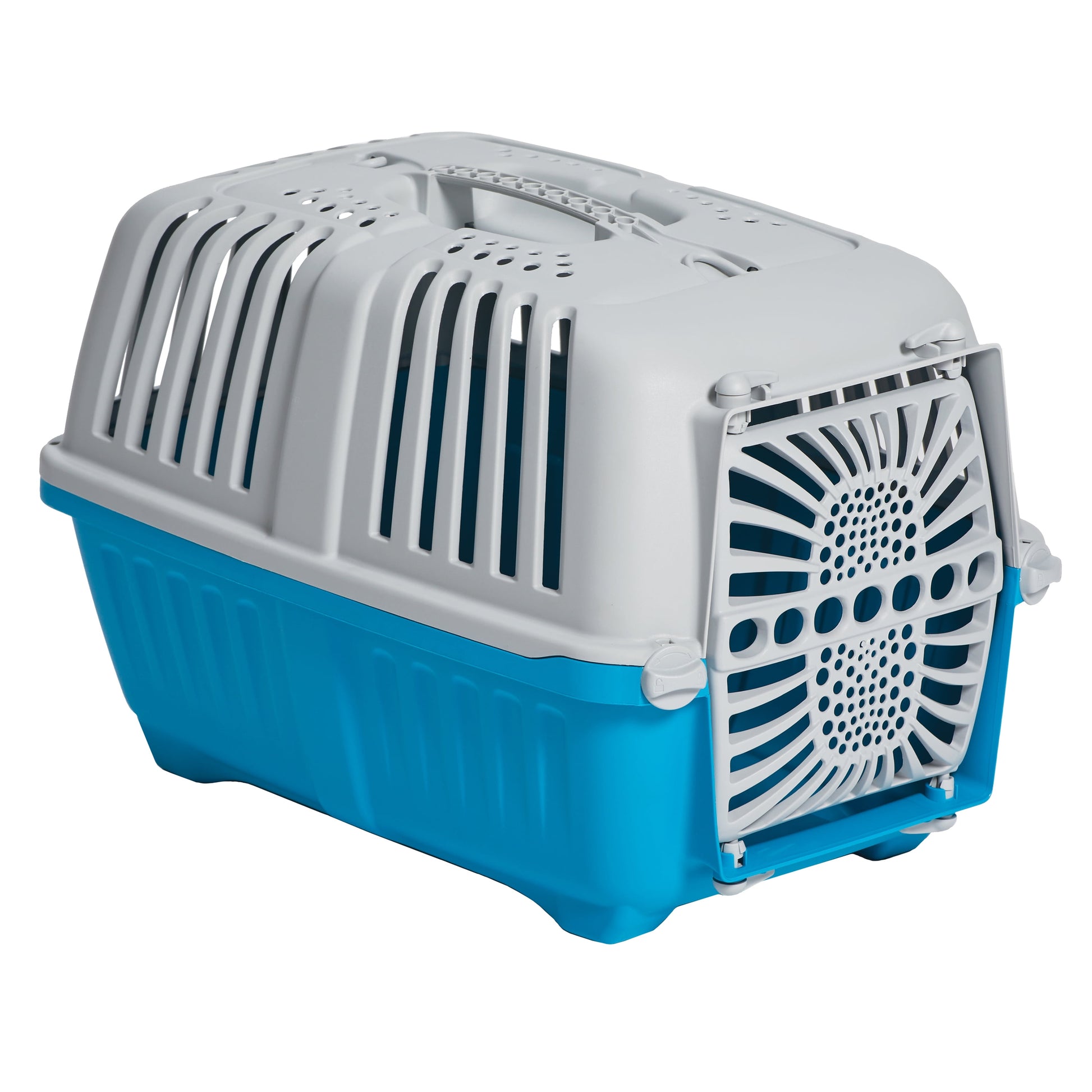 19 Inch Spree Travel Pet Carrier for Dog or Cat with Plastic Door, Blue