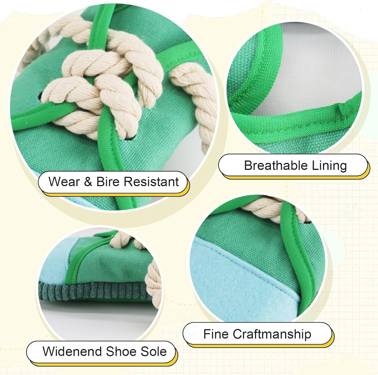 Dog Chew Toy, Dog Toys to Keep Them Busy Durable Teething Shoe Interactive Squeaky Puppy Toy,Small,Medium Breze, Machine Washable(Green)