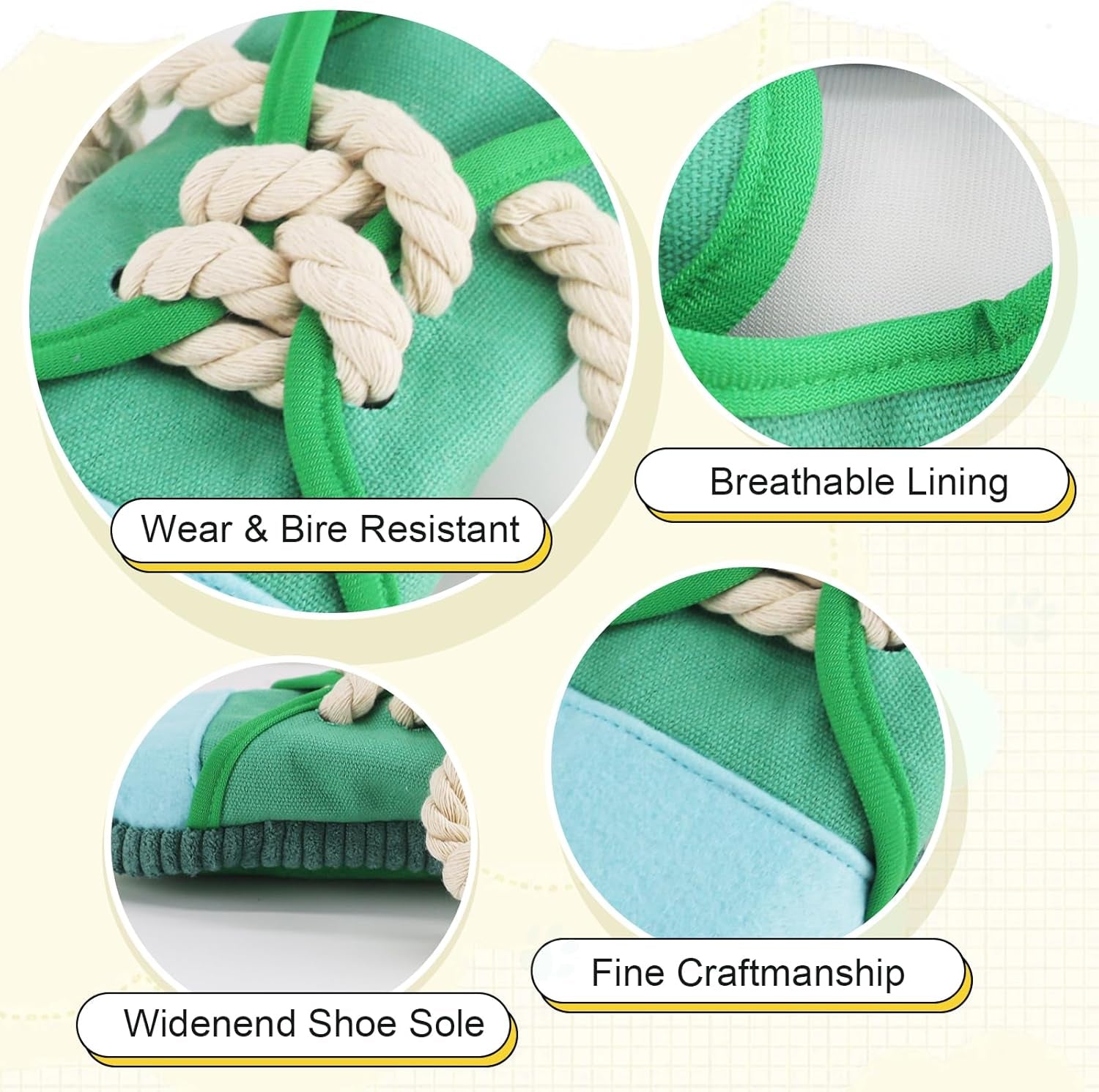 Dog Chew Toy, Dog Toys to Keep Them Busy Durable Teething Shoe Interactive Squeaky Puppy Toy,Small,Medium Breze, Machine Washable(Green)