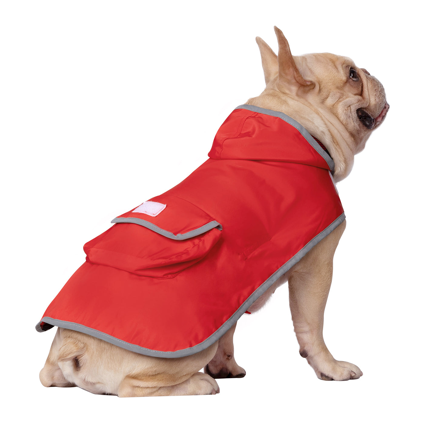 Reversible Dog Raincoat Hooded Slicker Poncho Rain Coat Jacket for Small Medium Large Dogs Buffalo Plaid / Red S