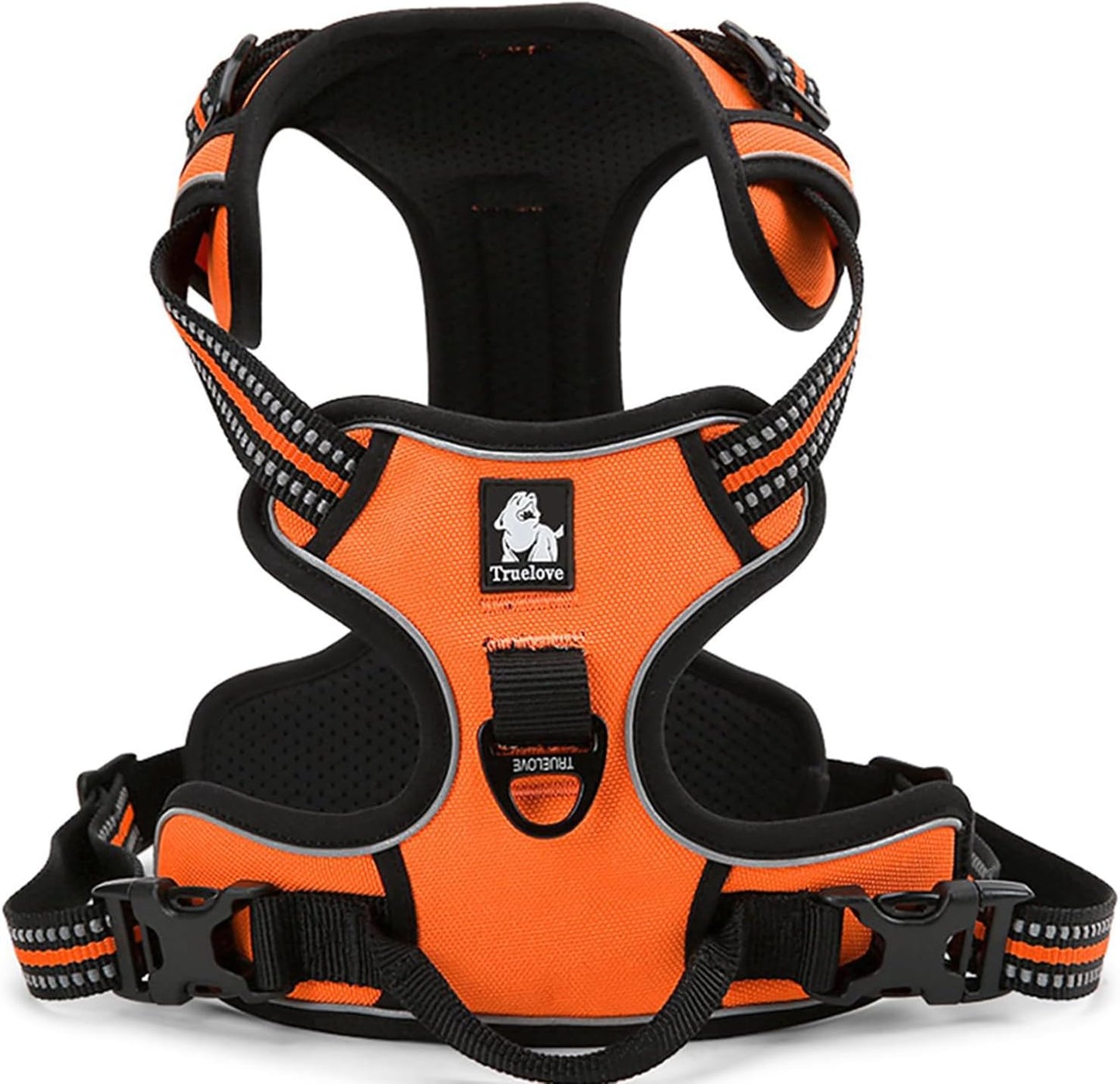 Adjustable No-Pull Dog Harness Reflective Pup Vest Harnesses Comfortable Control Brilliant Colors Tlh5651(Orange,M)