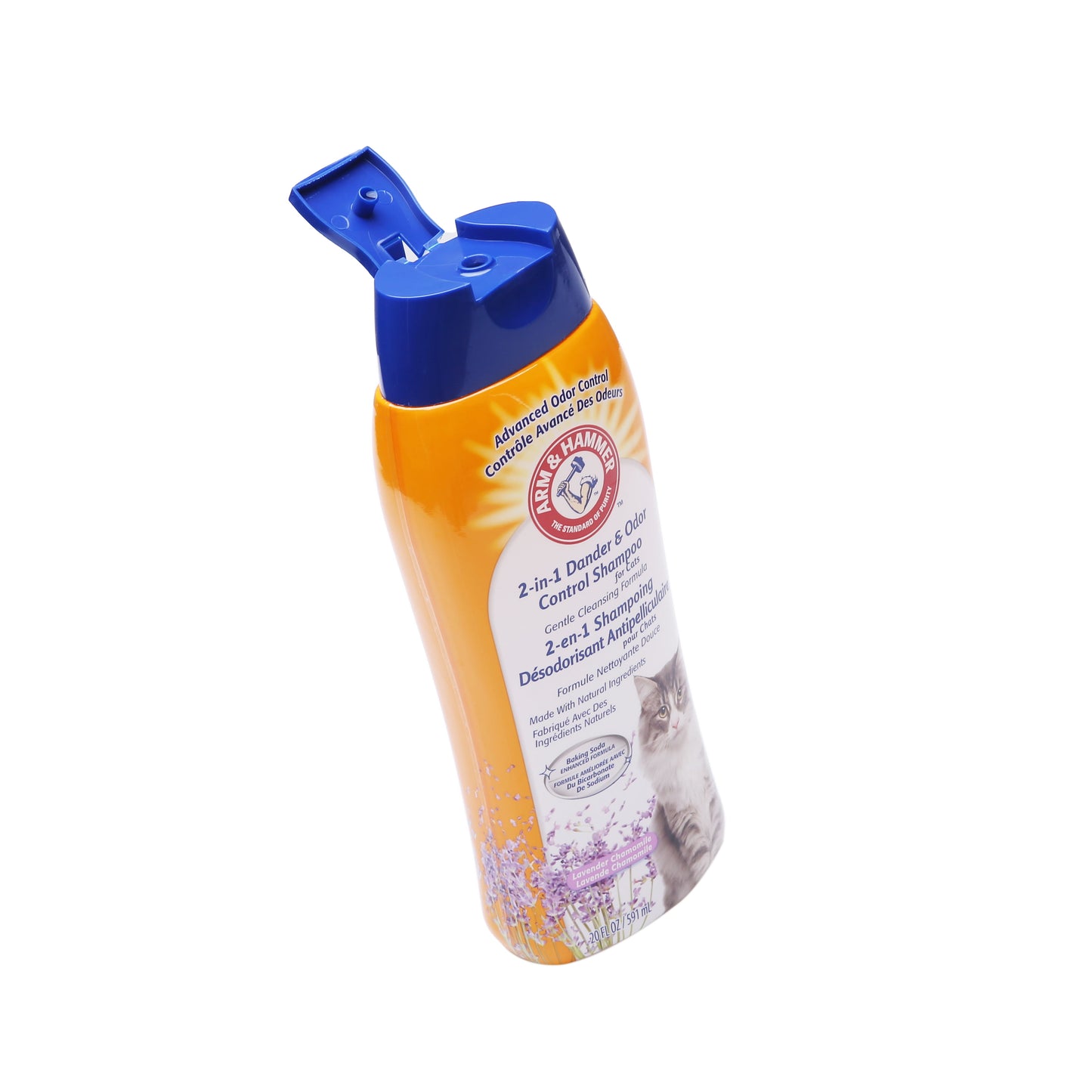 Deodorizing & Dander Reducing Cat Shampoo, Lavender Chamomile Scent, 20 Oz