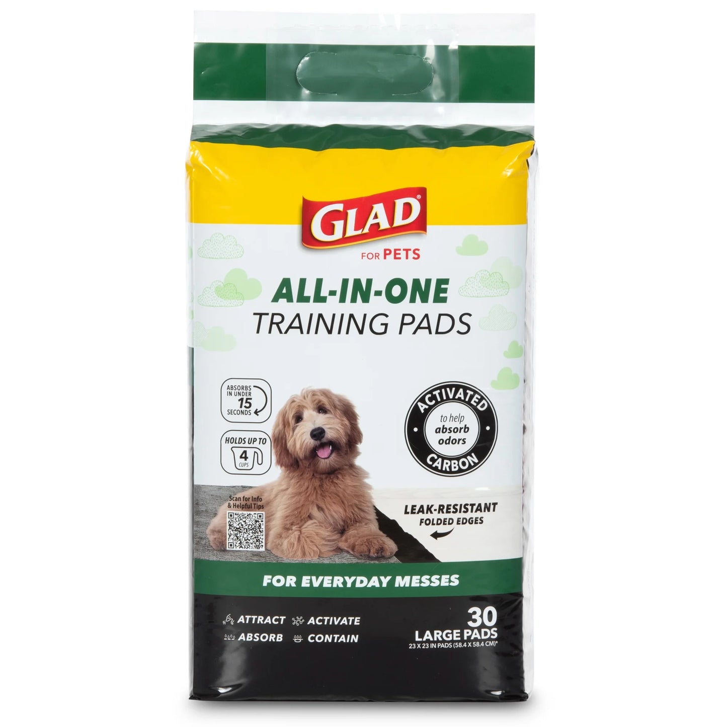Activated Charcoal Leak-Resistant Training Pads for Dogs, 23In X 23In, 30 Count
