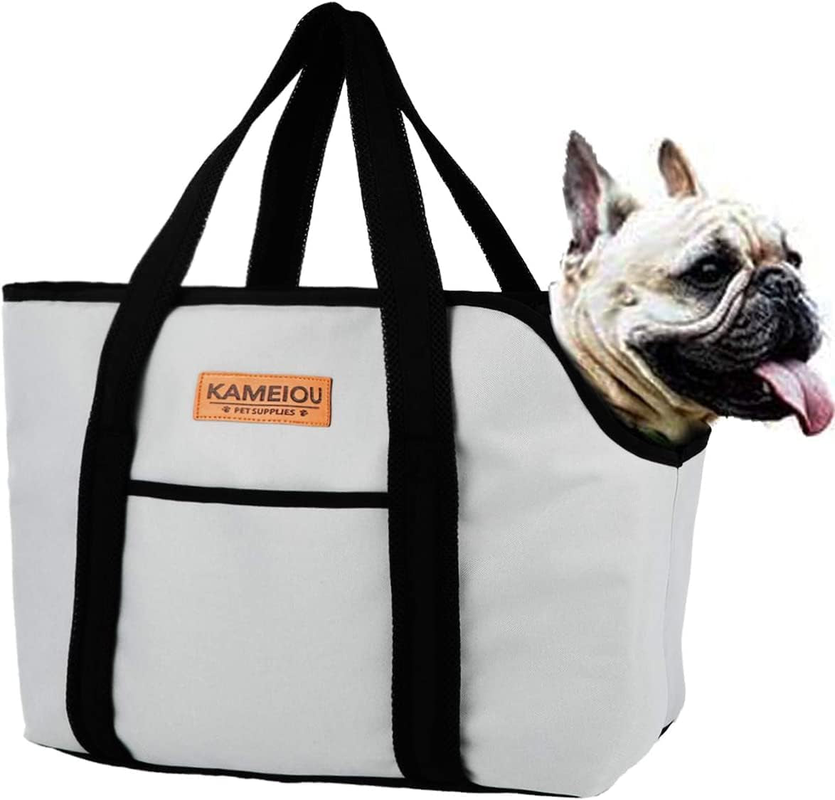 Pet Dog Purse Tote Carrier Bag for Medium Dogs Travel Soft-Sided Purse Carriers with Pocket Safety Tether Stand Pedal Portable Dog Sling Tote Carrier Purses for Small Medium Dog Doggy Carriers