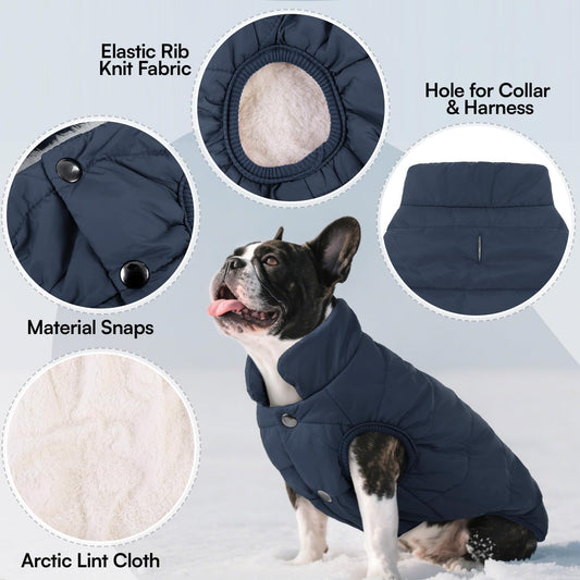 Dog Winter Coat - Waterproof Windproof Dog Jacket, Warm Snowproof Doggie Puffer Vest for Cold Weather, Lightweight Snow Coats for Small Medium Large Dogs (3XL, Blue)