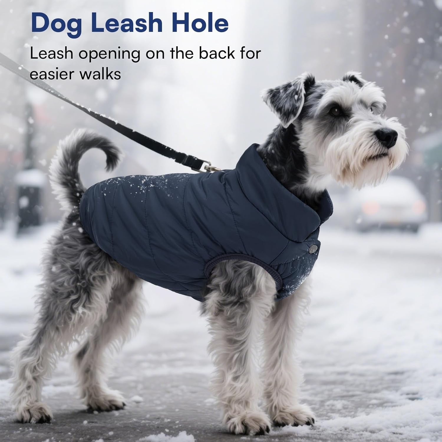 Dog Winter Coat - Waterproof Windproof Dog Jacket, Warm Snowproof Doggie Puffer Vest for Cold Weather, Lightweight Snow Coats for Small Medium Large Dogs (3XL, Blue)