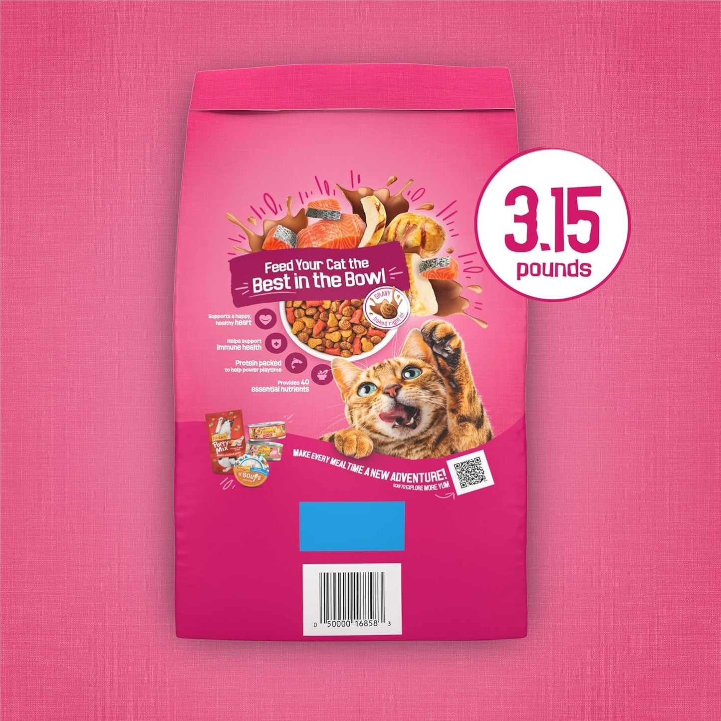 Purina  Gravy Swirlers with Flavors of Chicken, Salmon and Gravy Dry Cat Food - 3.15 Lb. Bag
