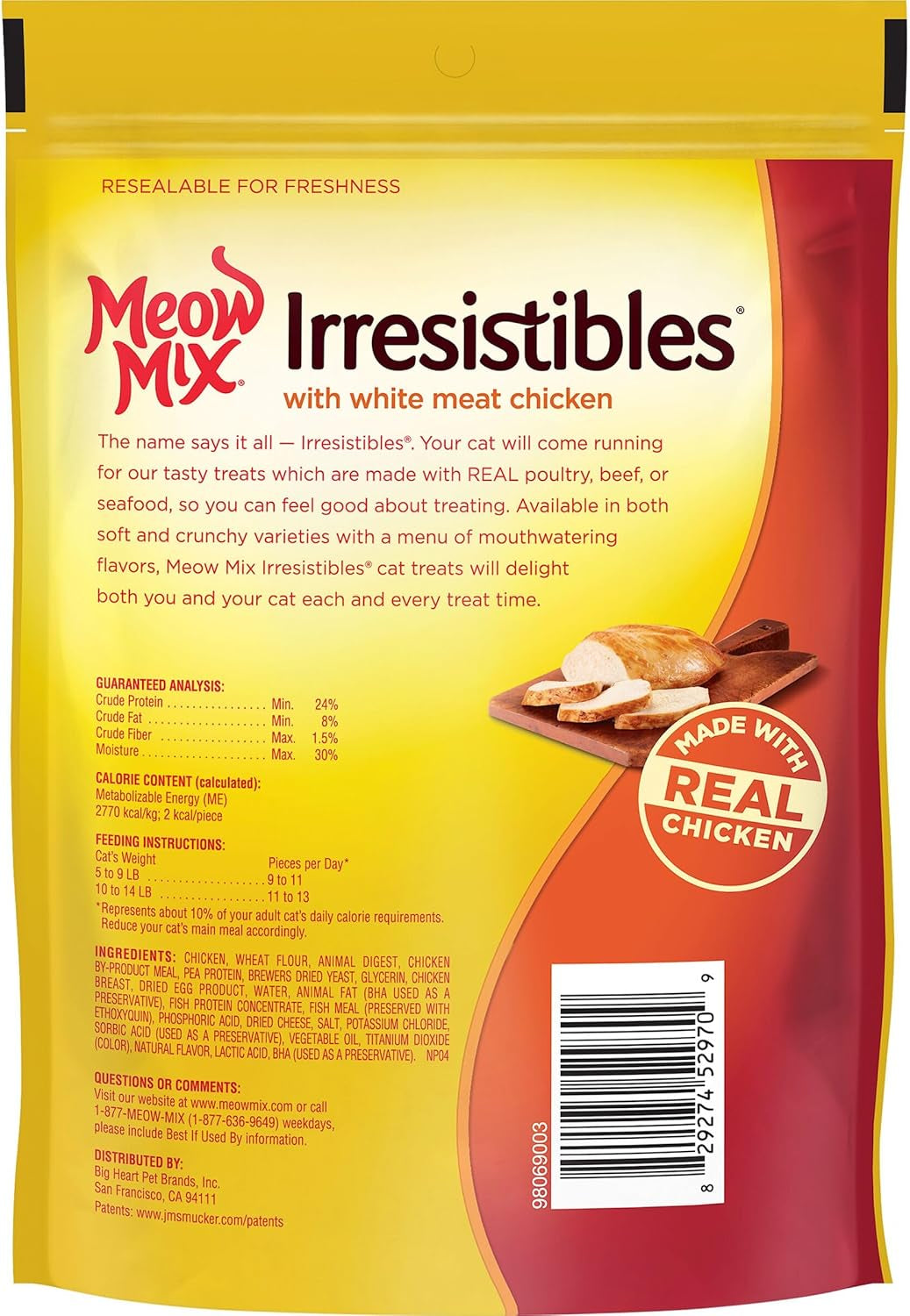 Irresistibles Soft Cat Treats, White Meat Chicken, 12 Ounce (Pack of 5)
