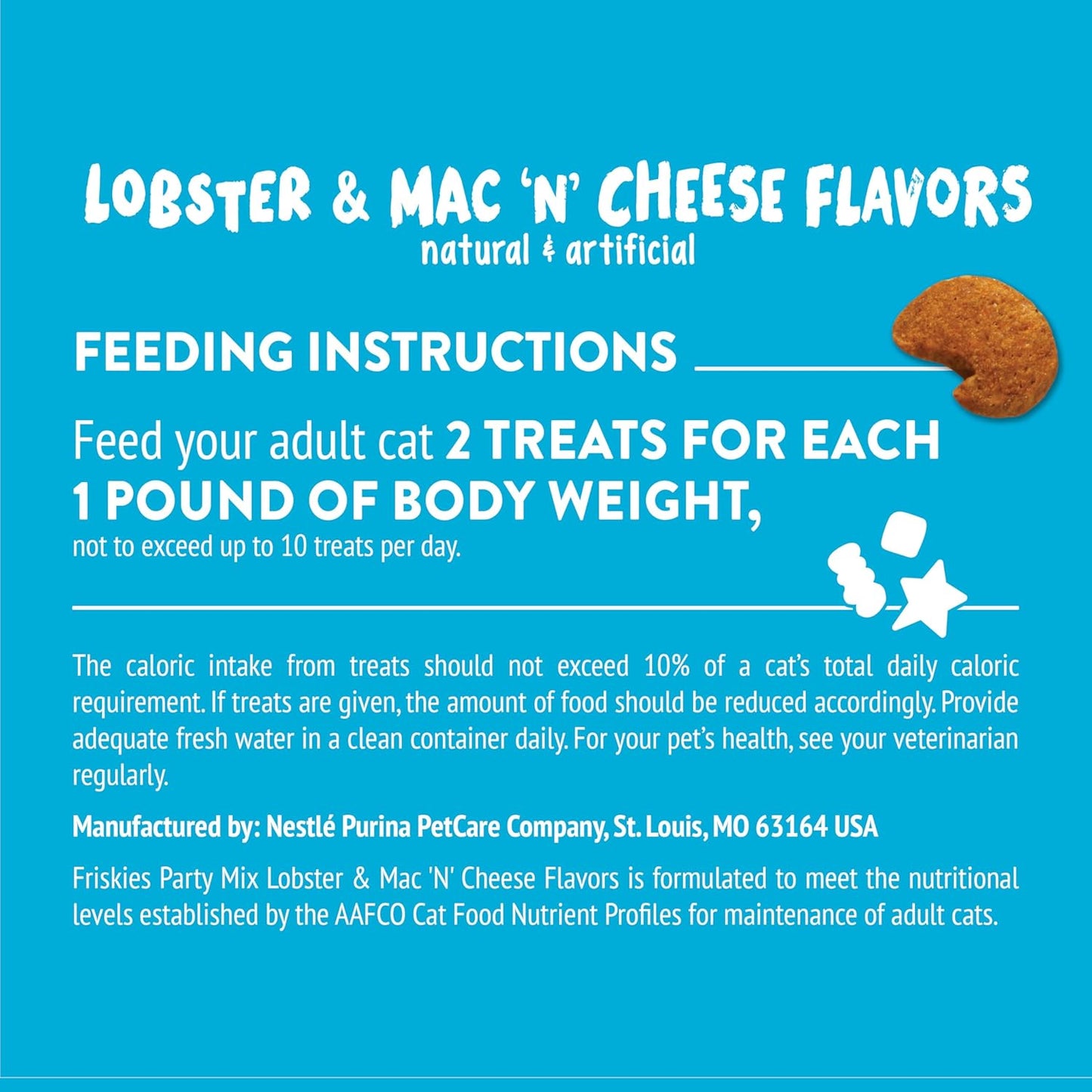 Purina  Cat Treats, Party Mix Lobster & Mac 'N' Cheese Flavors - (Pack of 10) 2.1 Oz. Pouches