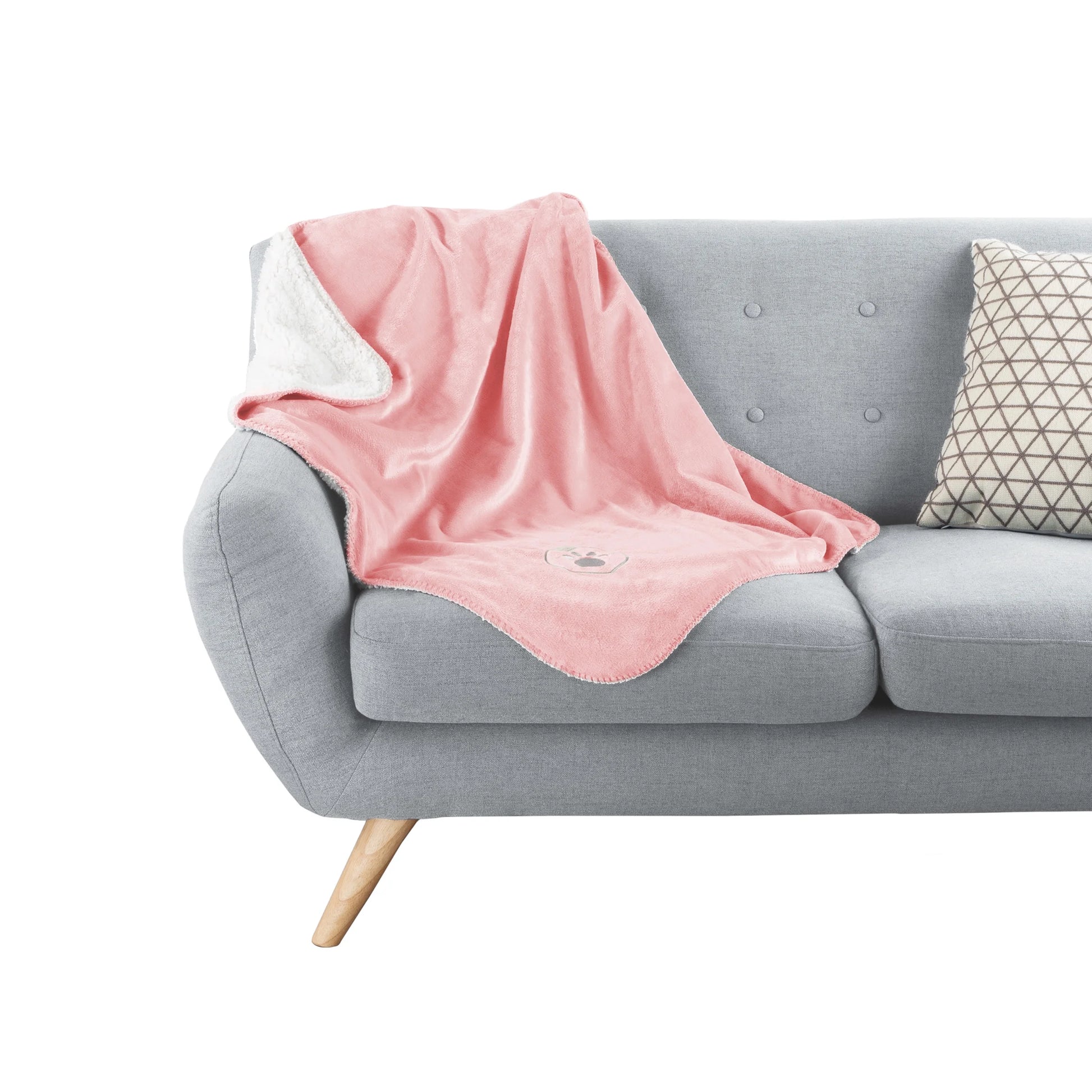 30X40-Inch Reversible Sherpa Fleece Waterproof Dog Blanket (Pink)