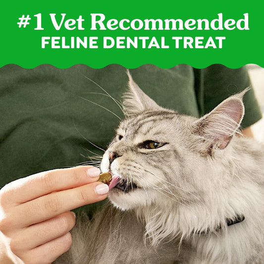 Feline Veterinarian-Recommended Adult Natural Dental Cat Treats, Tempting Tuna Flavor, 9.75 Oz. Tub