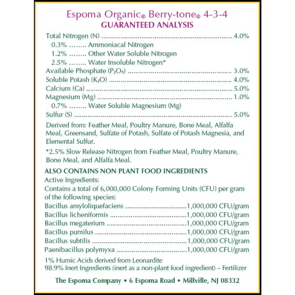 4 Lbs. Organic Berry Tone Dry Plant Food
