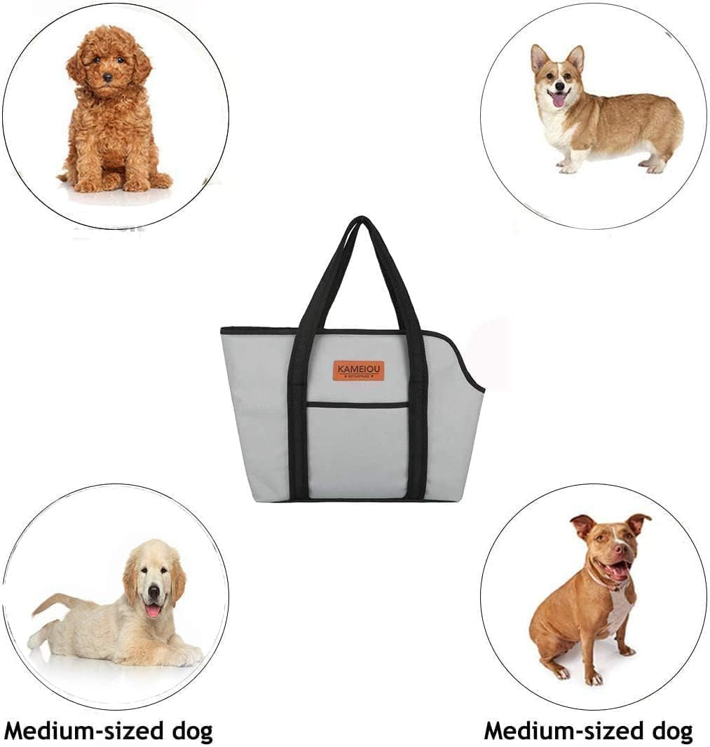 Pet Dog Purse Tote Carrier Bag for Medium Dogs Travel Soft-Sided Purse Carriers with Pocket Safety Tether Stand Pedal Portable Dog Sling Tote Carrier Purses for Small Medium Dog Doggy Carriers