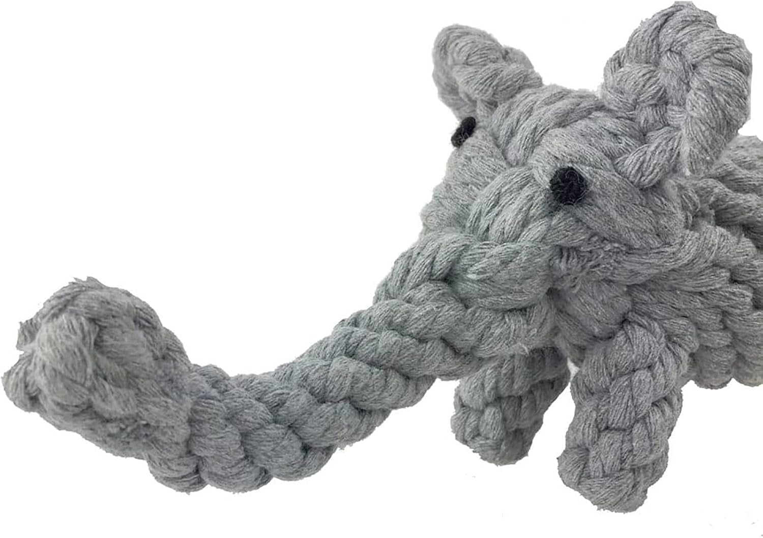 Puppy Dog Rope Toy for Teeth Cleaning, Chew-Proof Dental Care & Training Reward | Durable Cotton Heather Gray Elephant for Small & Medium Dogs