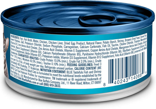 Tastefuls Flaked Wet Cat Food, Made with Natural Ingredients, Fish and Shrimp Entrée in Gravy, 5.5-Oz Cans (24 Count)