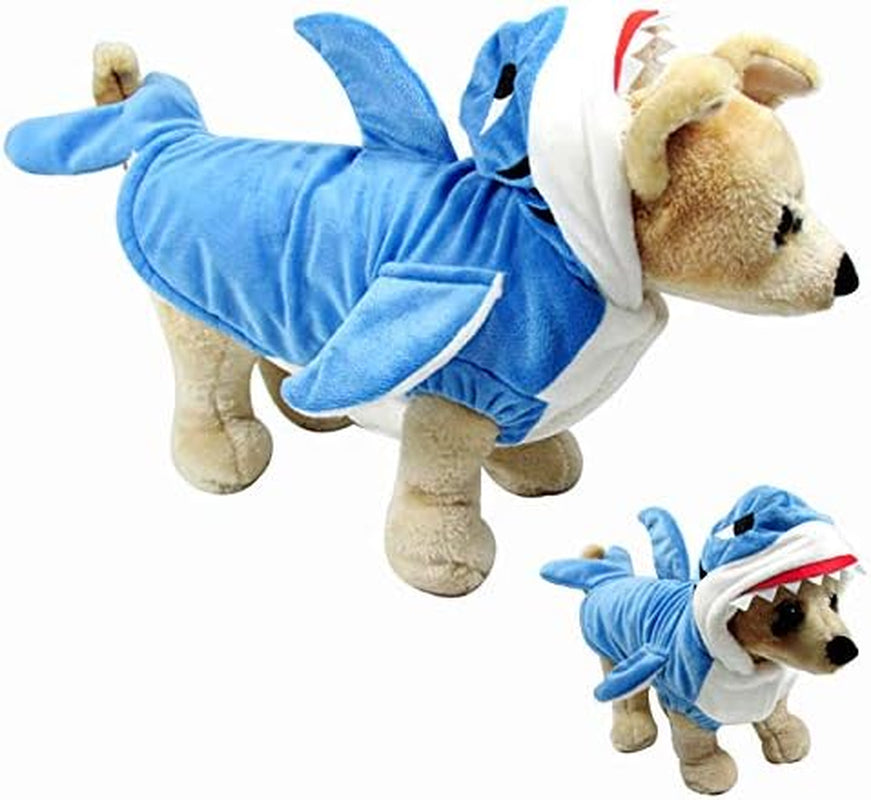 Funny Dog Cat Shark Costumes Pet Halloween Christmas Cosplay Costume Puppy Winter Coat Hoodie Sweater Clothes for Small Medium Large Dogs and Cats