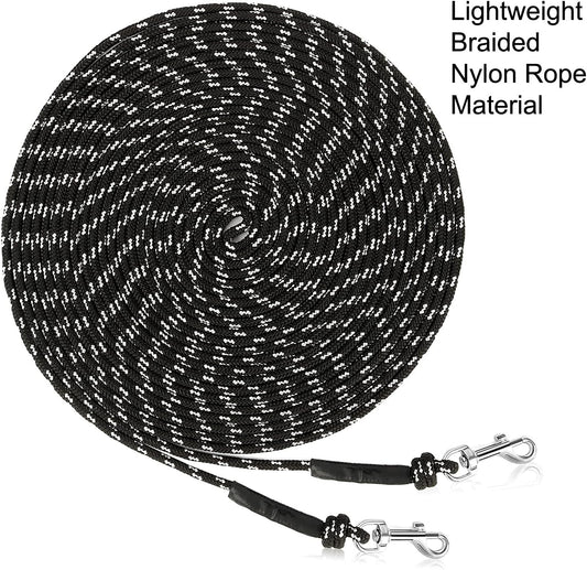 Reflective Cat Long Leash - 15 FT Escape Proof Walking Leads Yard Long Lead Durable Safe Personalized Extender Leash Traning Play Outdoor for Kitten, Puppy, Rabbit and Small Animals