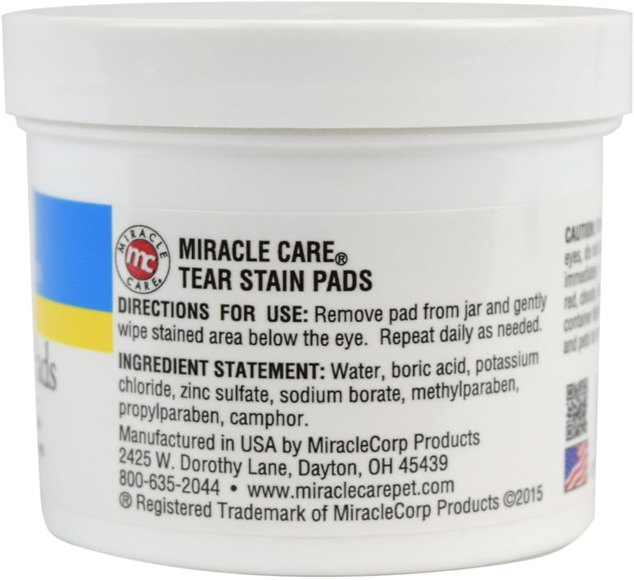 Tear Stain Pads, 90 Single Use Pre-Soaked Pads to Gently Clean and Soothe Dog and Cat Eyes, Non Stinging Formula to Improve Tear Stains and Remove Eye Debris