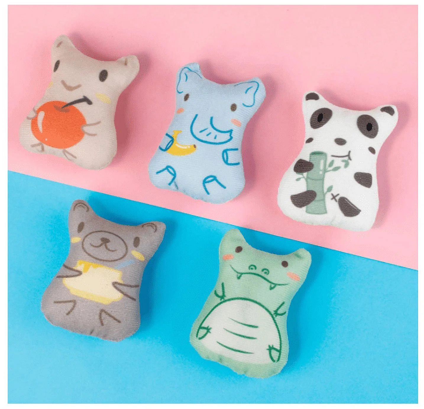 Catnip Toys for Cats - Plush Toys Cat Chew Toys Teething Interactive for Kitten 5 PCS