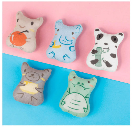 Catnip Toys for Cats - Plush Toys Cat Chew Toys Teething Interactive for Kitten 5 PCS