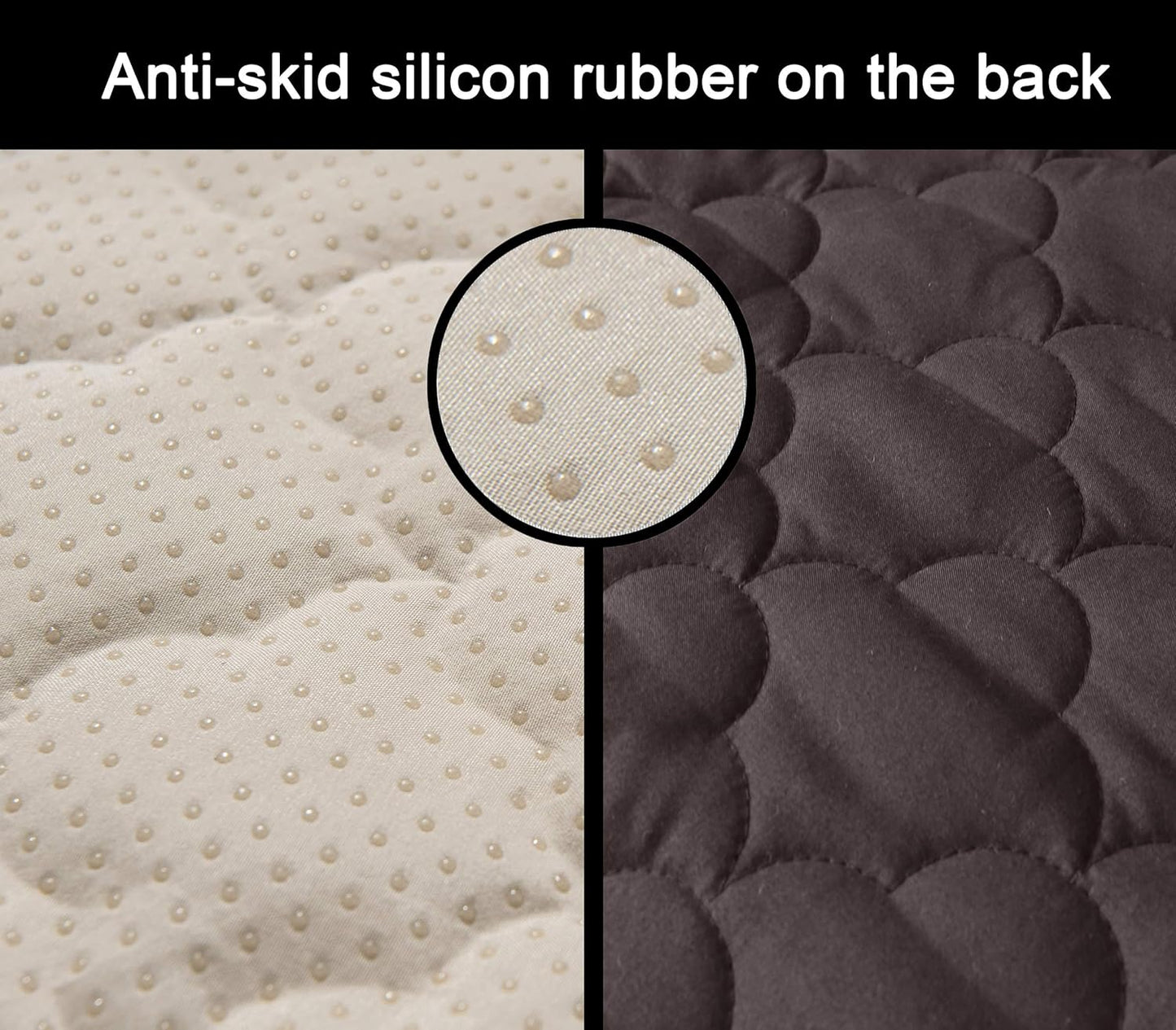 100% Waterproof Sofa Cover with Side Pockets Quilted Furniture Protector Sofa Slipcover for Pets for Leather Couch (Chocolate, 78'')