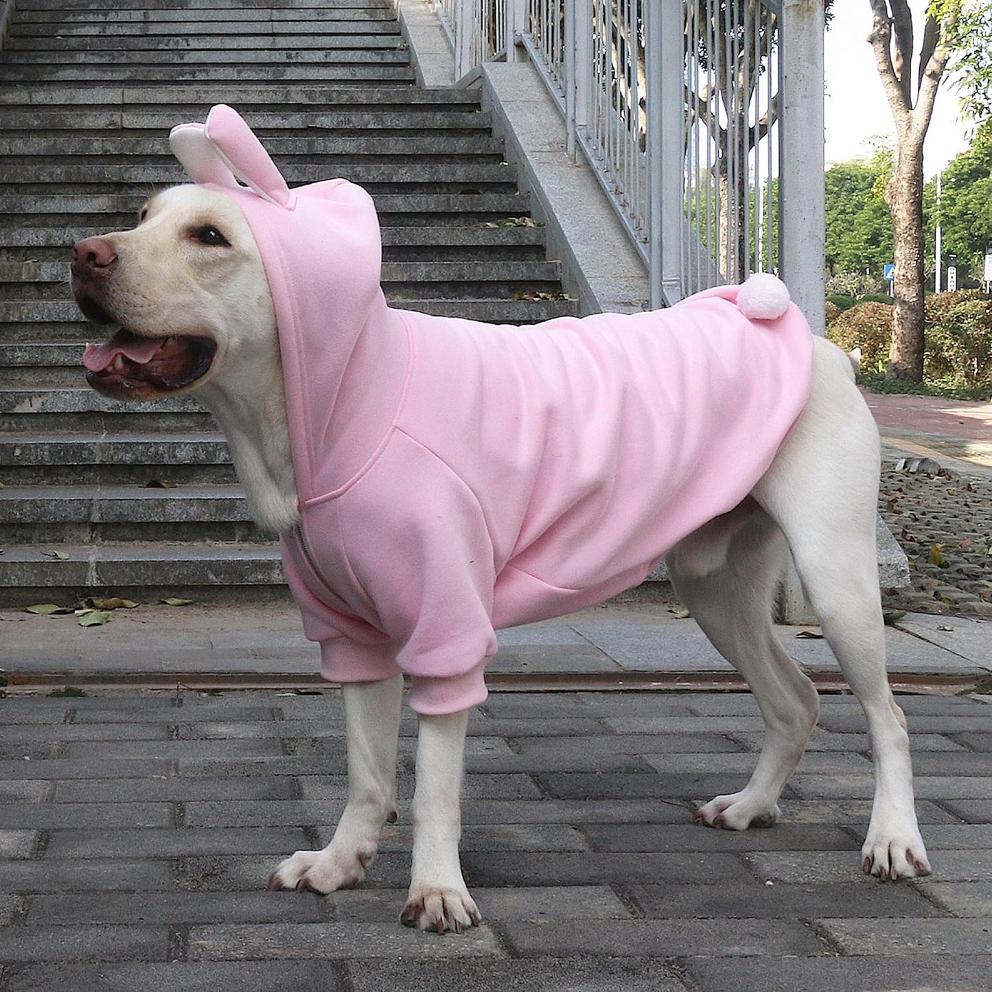 Extra Large Dog Bunny Easter Halloween Costumes Hoodies Clothes for Rottweiler Cane Corso, Pink, 6X-Large