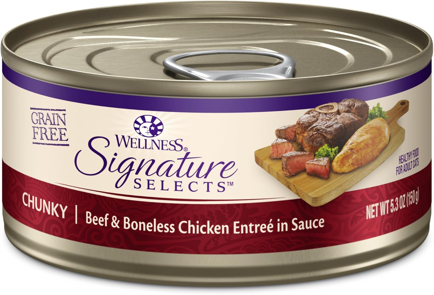 CORE Signature Selects Chunky Adult Wet Cat Food, Natural, Protein-Rich, Grain Free, 5.3 Ounce, 12 Pack (Beef & Chicken)