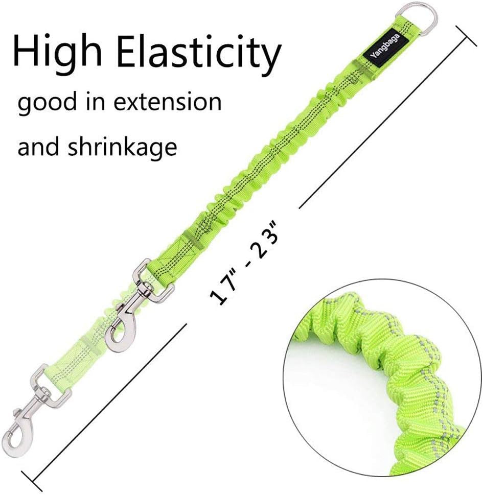 Dog Leash Extender, Shock Absorber Bungee Leash Attachment, Durable Nylon Dog Tie Out Extension with Stainless Steel Swivel Clips