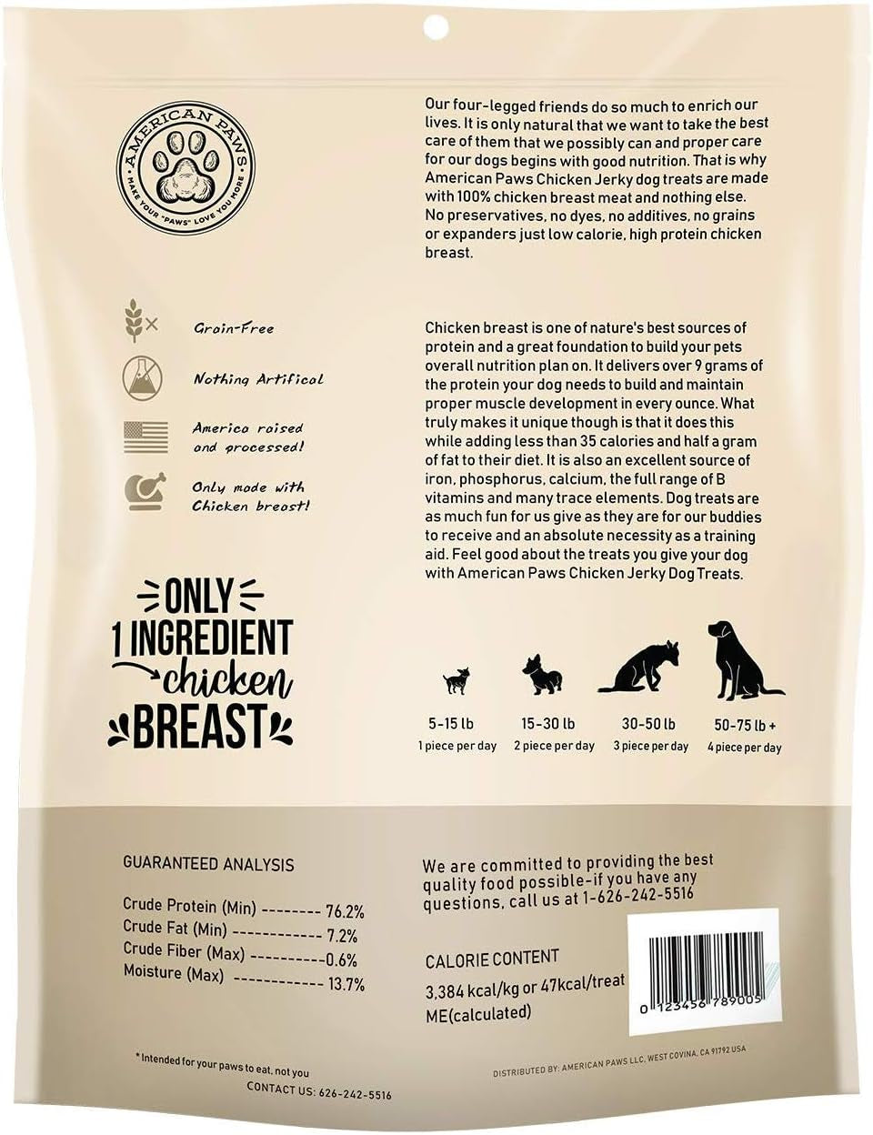 Chicken Jerky Dog Treats Made in USA All Natural (2 LB)