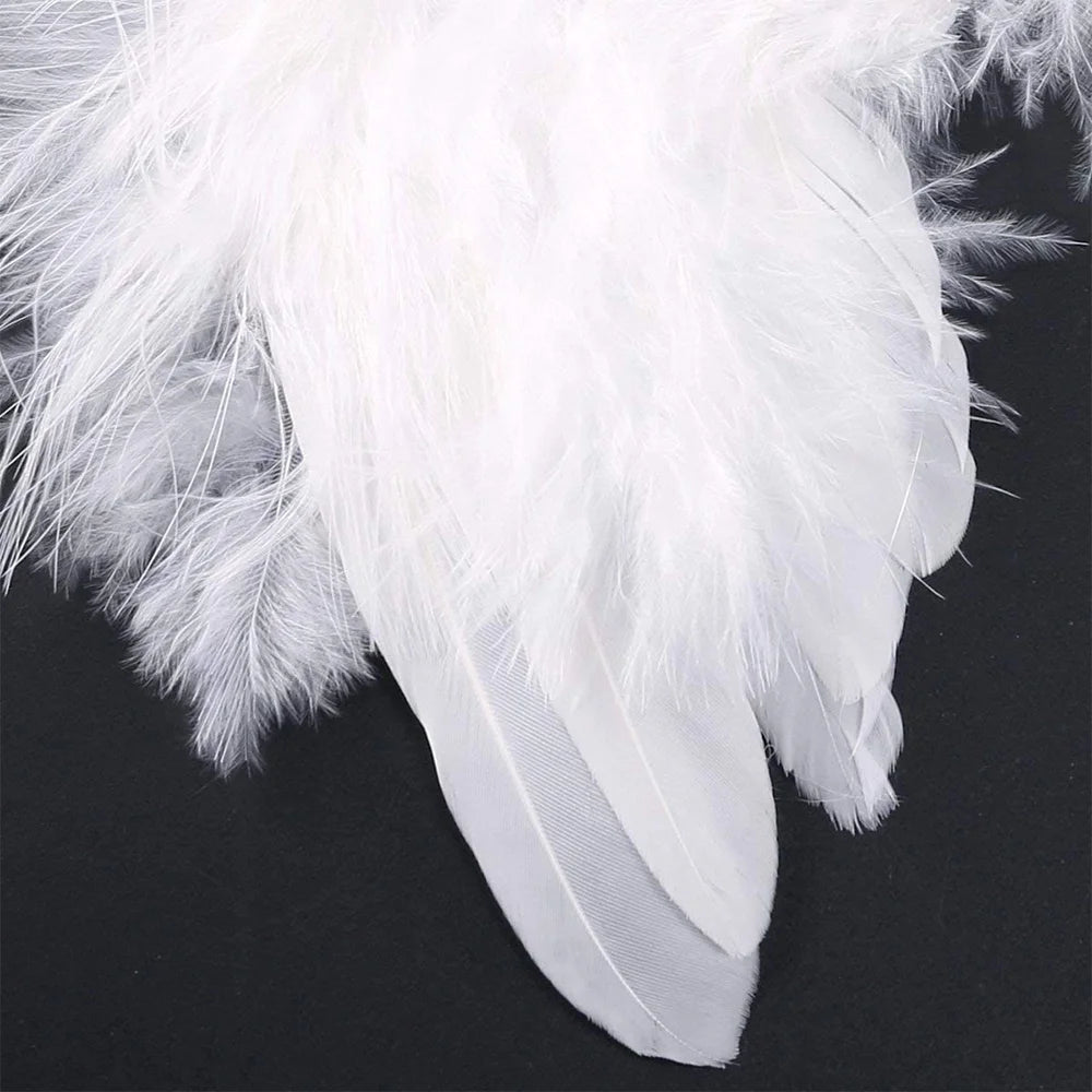30 Pcs White Angel Wings Ornament- Christmas Tree Feather Hanging Decor - Handmade Exquisite Angel Wings Pendant for Xmas DIY Craft Home Wedding Prop Party Decoration