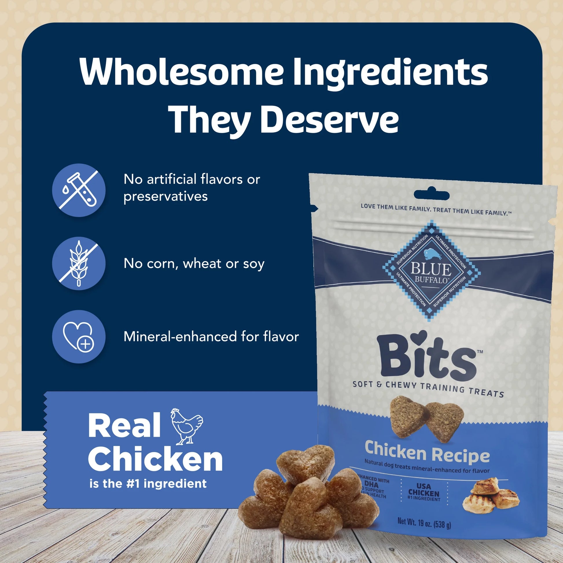 Bits Soft Dog Treats for Training, Enhanced with DHA, 19-Oz. Bag