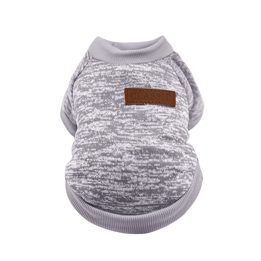 Pet Supplies Pet Dog Puppy Classic Sweater Sweater Clothes Warm Sweater Winter Grey