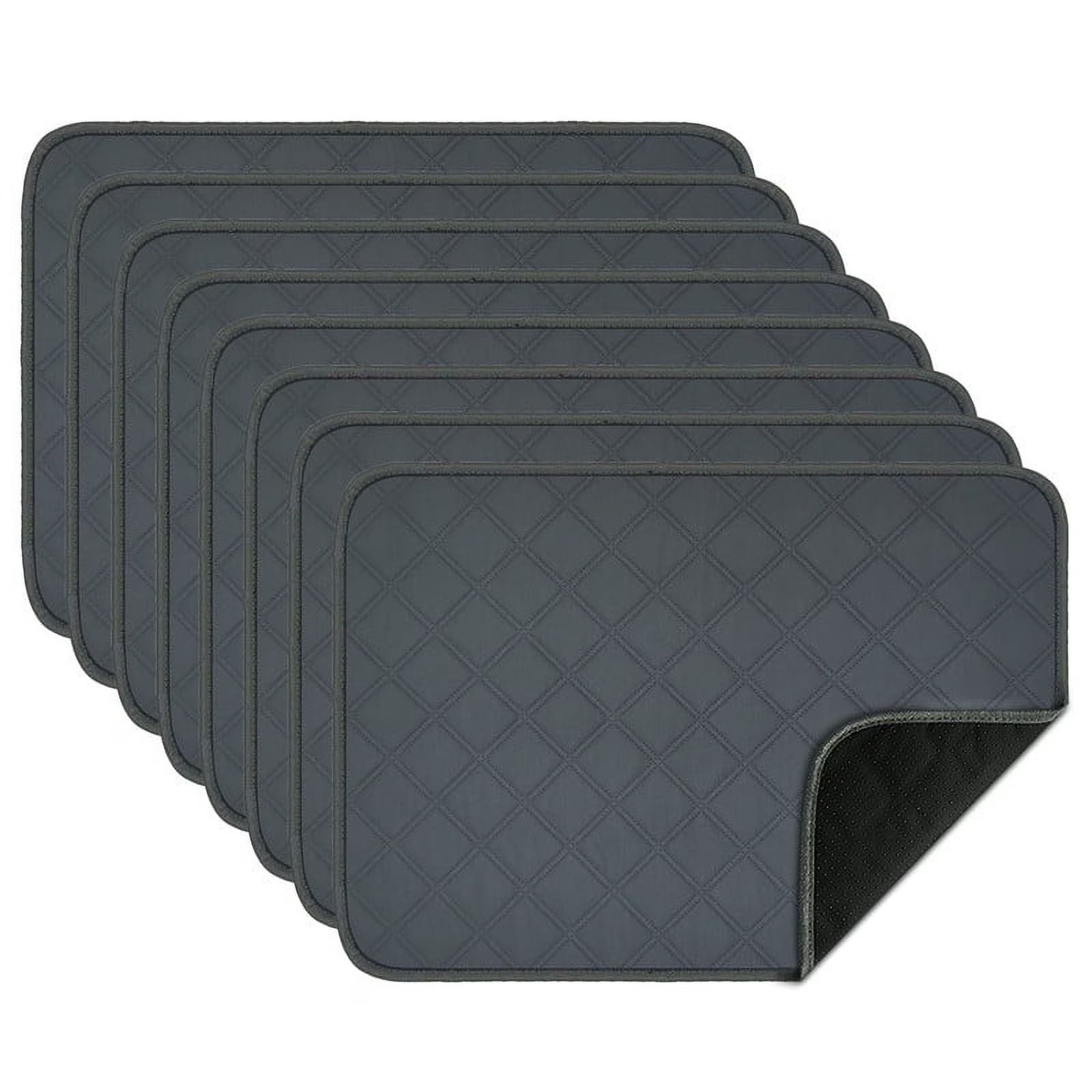 Washable Pee Pads for Dogs, Puppy Pads for Potty Training with Leakproof Bottom. Dark Gray, 8 Pack, 18"X24"