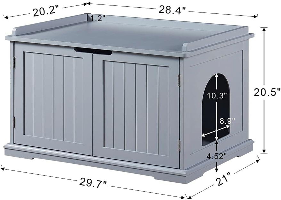 Cat Litter Box Enclosure Furniture, Cat Washroom, Hidden Litter Box Cover, Cabinet for Large Cat, Dog Proof Cat Litter Boxes, Hideaway Litter Box, Cat House, Grey