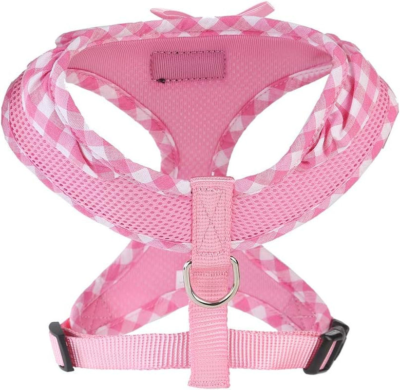 Upgraded Soft Mesh Dog Harness, Super Breathable Lightweight Pet Harnesses for Puppy Dogs Outdoor Walking, Pink Dog Harness -Small