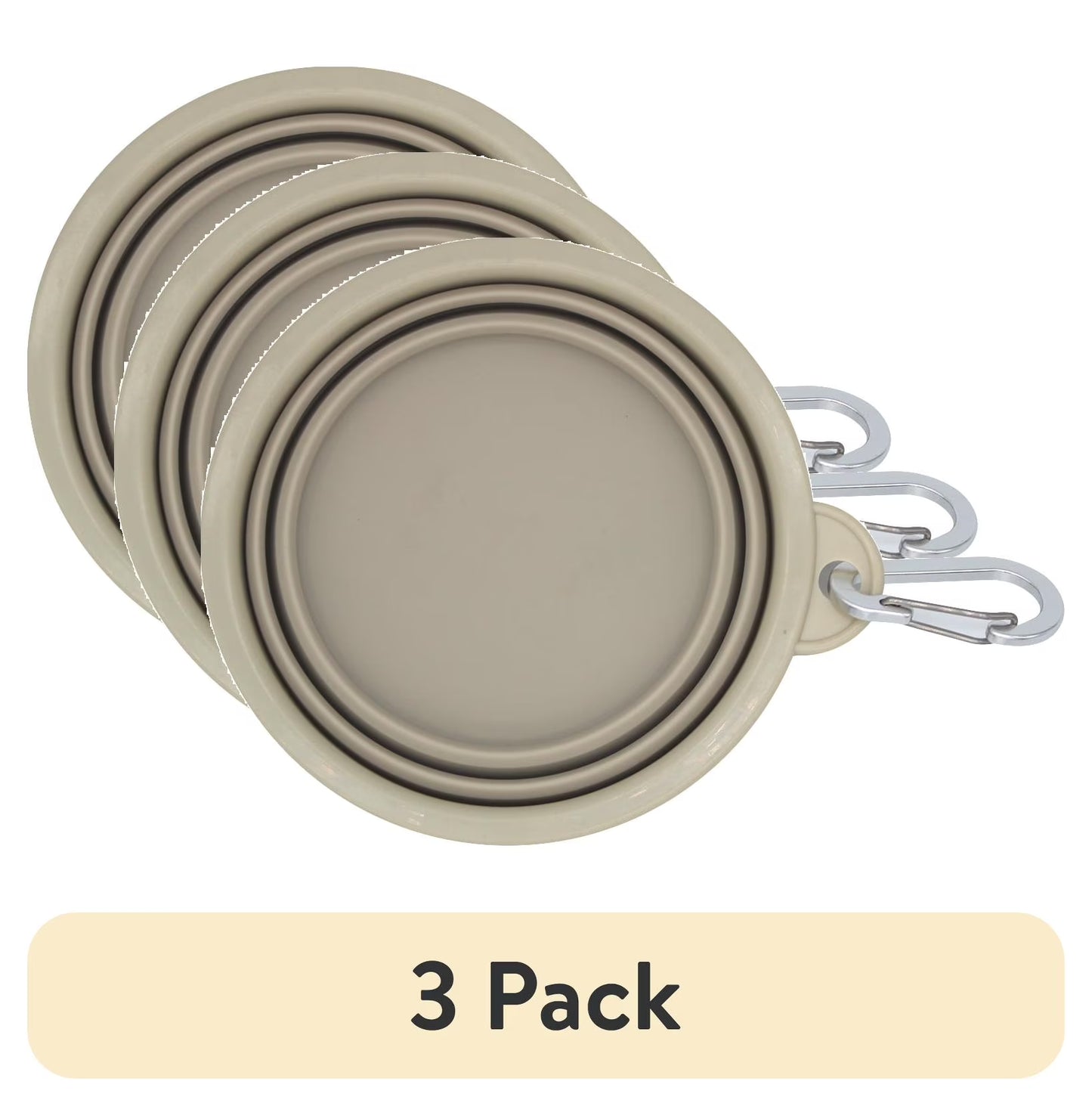 (3 Pack)  Collapsible Silicone Dog Pet Bowl