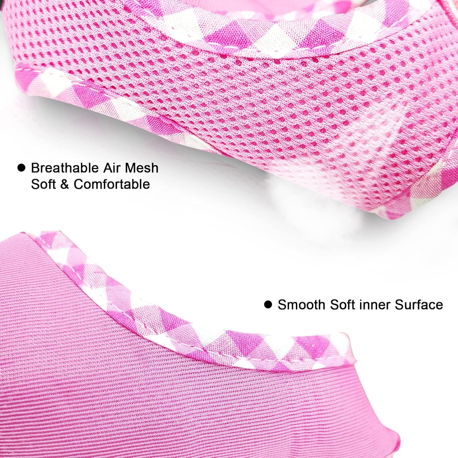 Upgraded Soft Mesh Dog Harness, Super Breathable Lightweight Pet Harnesses for Puppy Dogs Outdoor Walking, Pink Dog Harness -Small