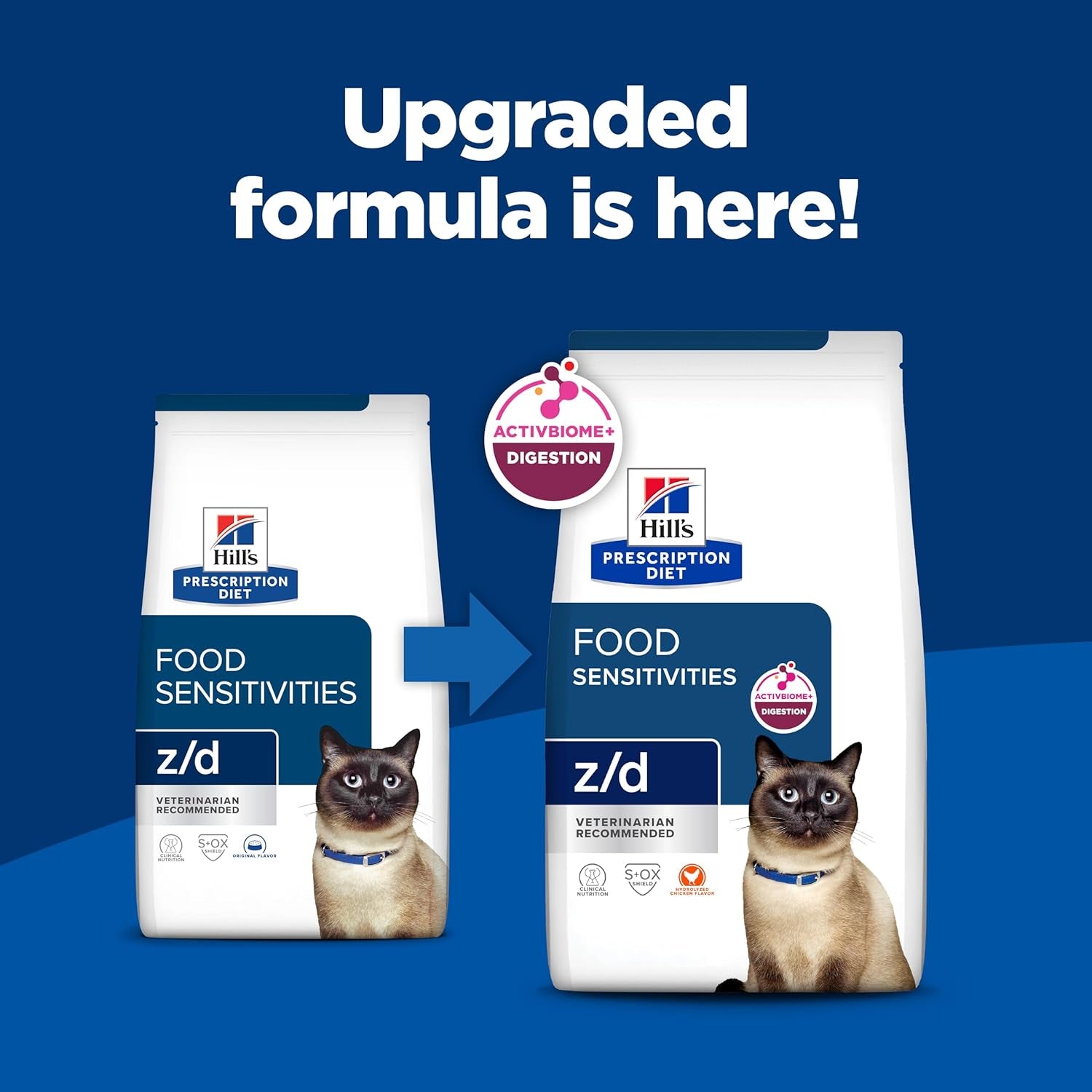 Z/D Skin/Food Sensitivities Hydrolyzed Dry Cat Food, Veterinary Diet, 4 Lb. Bag