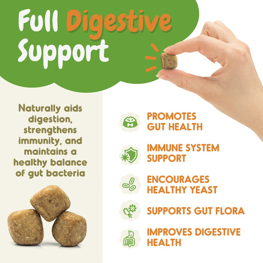 Probiotic Chews, Tasty Soft Chew Probiotics for Dogs, Chicken Flavor, 60 Count