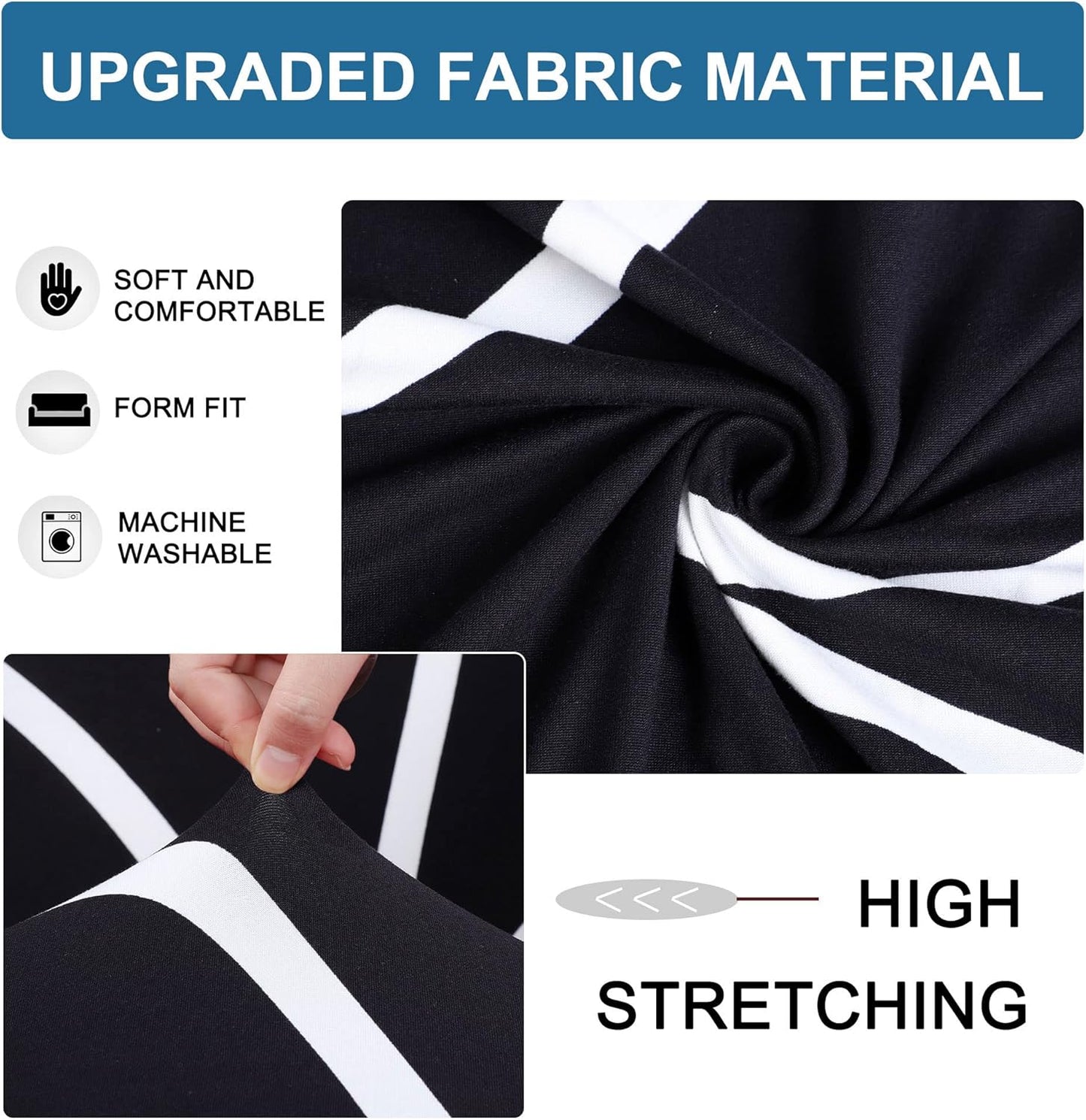 Stretch Sofa Cover Printed Couch Slipcover for Sofas Loveseat Armchair Living Room Universal Furniture with One Pillowcase (Black White Branches, Medium)
