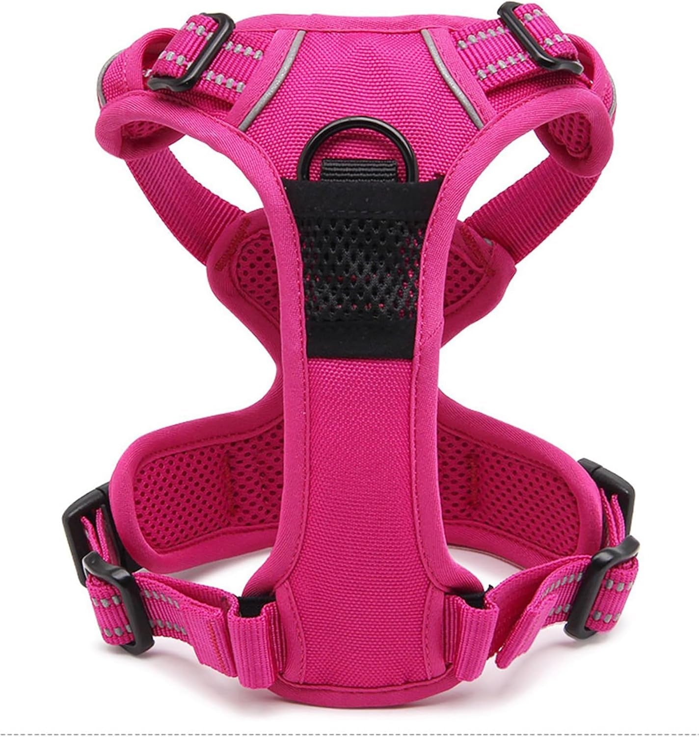 Adjustable No-Pull Dog Harness Reflective Pup Vest Harnesses Comfortable Control Brilliant Colors Tlh5651(Fushcia,Xs)