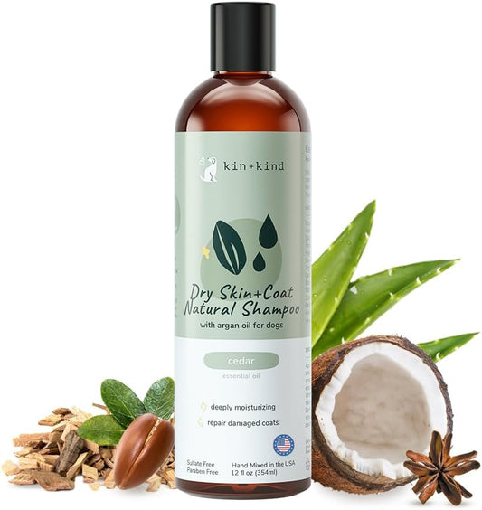Organic Dog Shampoo Itchy Skin Relief – Natural Dog Shampoo for Dry, Sensitive Skin – Moisturizing Formula with Coconut Oil, Olive Oil & Cedarwood – Grooming Supplies – Made in USA 12 Fl Oz