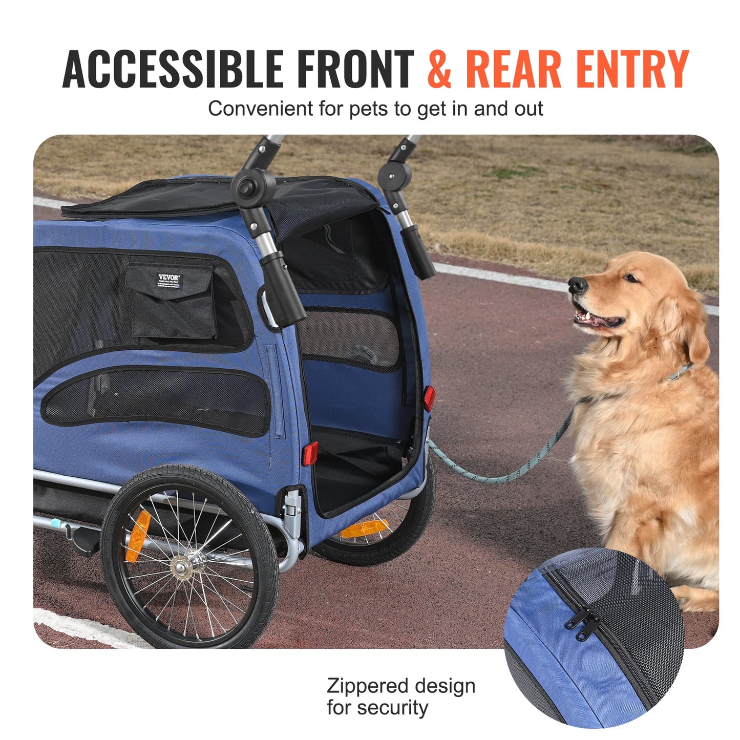 Pet Bicycle Trailer and Stroller, Water Resistant Bike Carrier Dogs and Cats