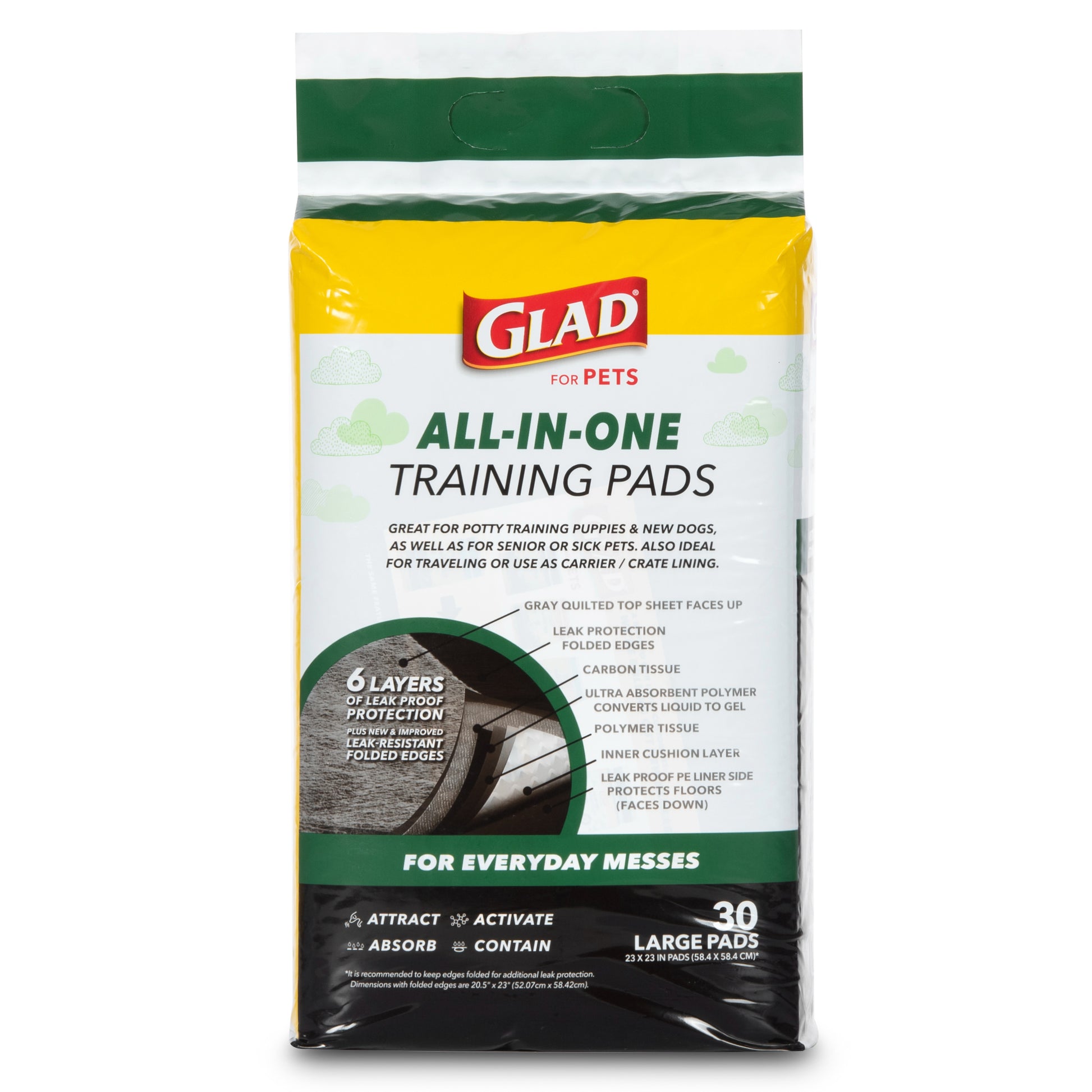 Activated Charcoal Leak-Resistant Training Pads for Dogs, 23In X 23In, 30 Count