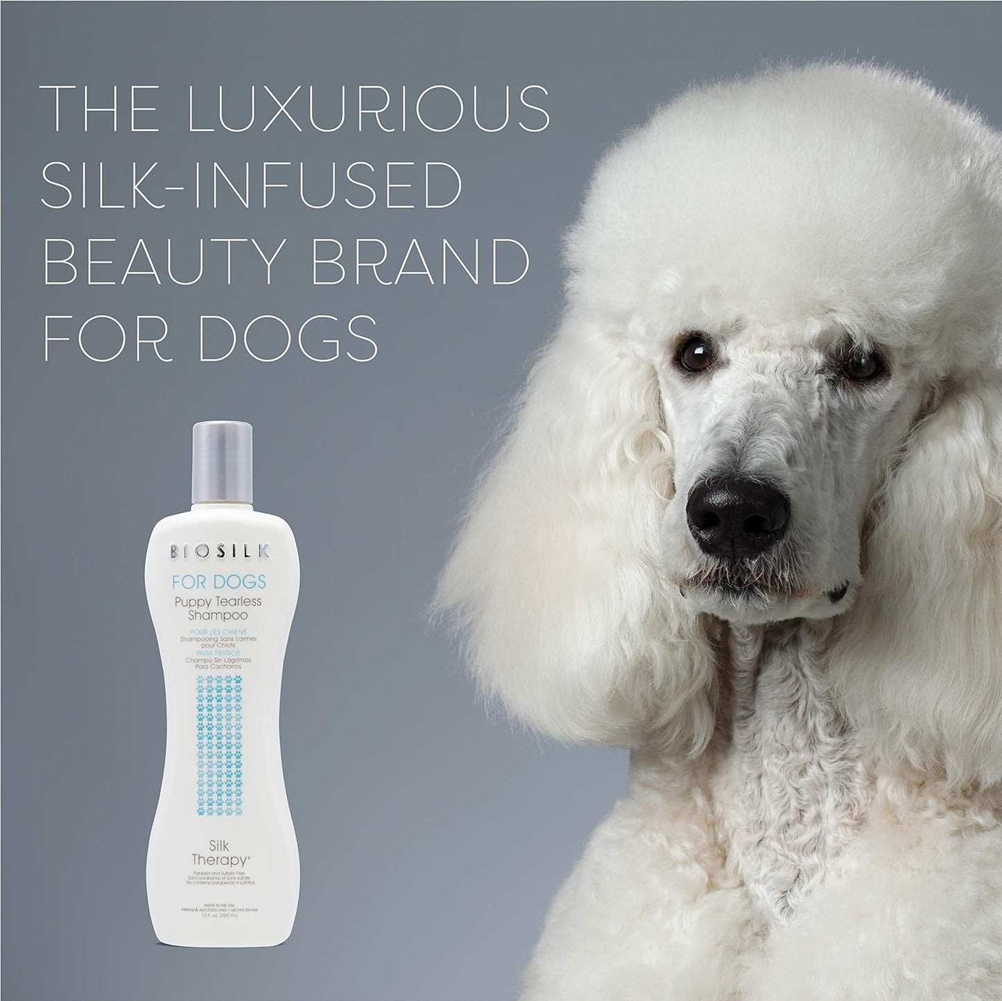 for Dogs Silk Therapy Puppy Tearless Shampoo for Dogs | Best Shampoo for Puppies and Great for All Dogs and Breeds| 12 Ounce Bottle of Dog Shampoo